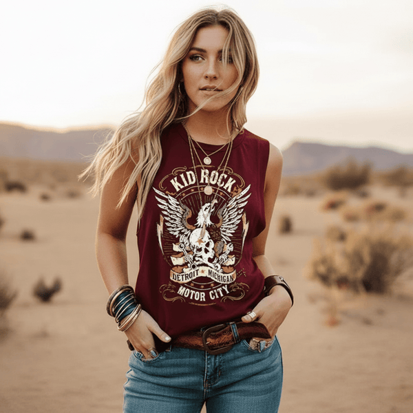 Boho Beach Hut T-Shirts, Short Sleeve Shirt, Printed Top, Tank Top, Sleeveless Shirt Vintage Retro Rock n Roll Graphic Tank Top Wine Red / S