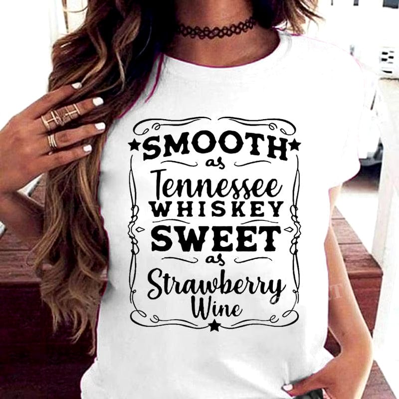 Boho Beach Hut T-Shirts, Short Sleeve Shirt, Printed Top Tennessee Whiskey Graphic T-Shirt