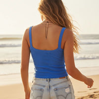 Boho Beach Hut Tank Top, Sleeveless Shirt, Crop Top Ribbed Backless Crop Tank Top