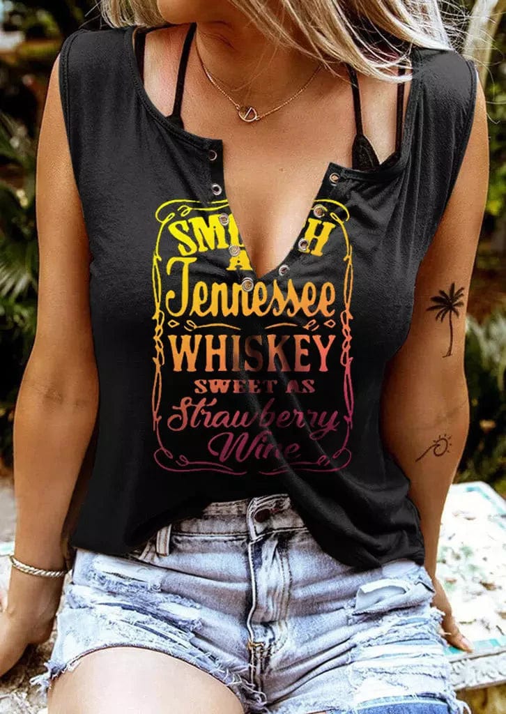 Boho Beach Hut Tank Tops, Shirts, Tops Smooth As Tennessee Whiskey Tank Pink / S