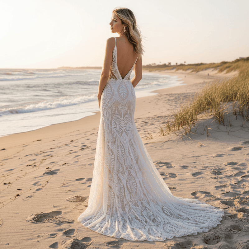 boho lace a line wedding dress Sweetheart Maxi Off White Size:16/32 and a flowing A Model Verena Light Blue Corset Lace
