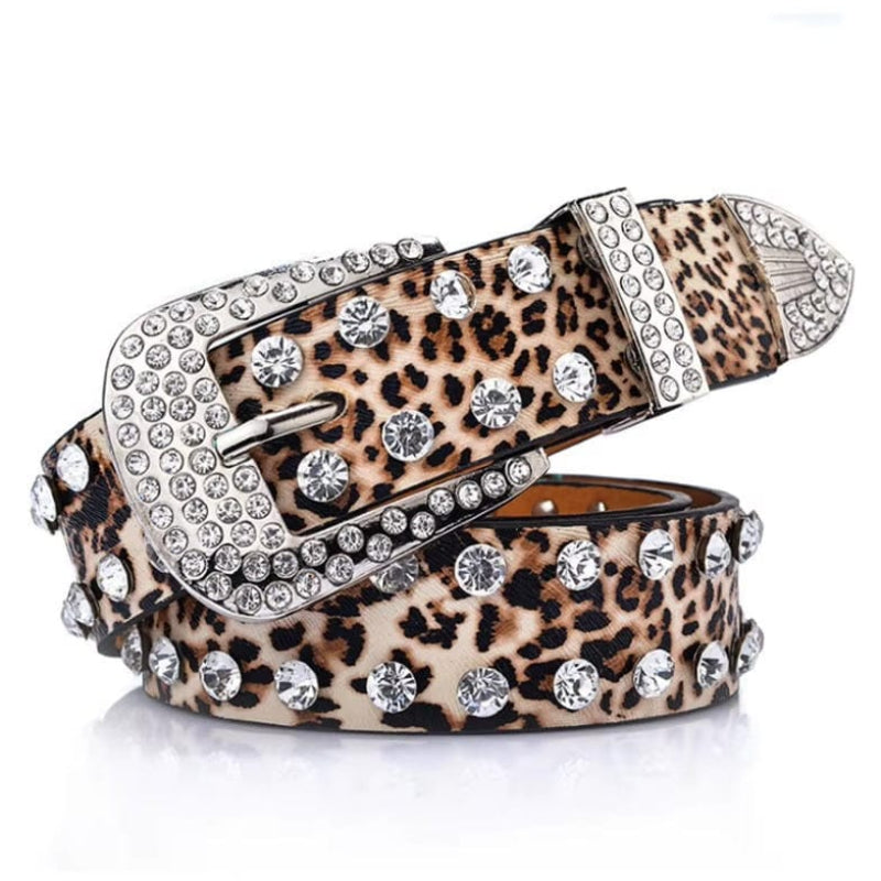 Boho Beach Hut Women's Belts, Designer Belts, Leopard Print Belt Boho Leopard Print Leather Belt Leopard Print / 40