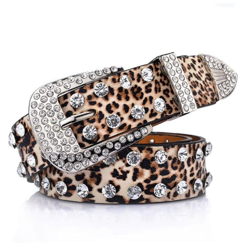 Boho Beach Hut Women's Belts, Designer Belts, Leopard Print Belt Boho Leopard Print Leather Belt Leopard Print / 40