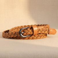 Boho Beach Hut Women's Belts, Designer Belts Thin Braided Leather Belt