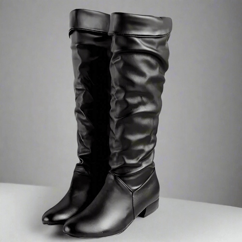 Boho Beach Hut Women's Footwear, high rise boots, fashion boots, black boots, brown boots, white boots Boho Fashion Boots Black / 4