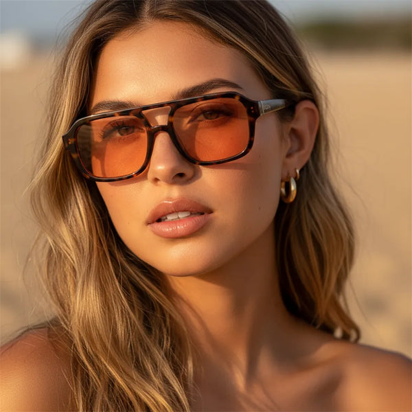 Boho Beach Hut Women's Sunglasses, Square Sunglasses, Fashion Sunglasses Designer Square Sunglasses