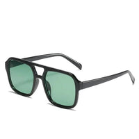 Boho Beach Hut Women's Sunglasses, Square Sunglasses, Fashion Sunglasses Designer Square Sunglasses Black Green / One Size