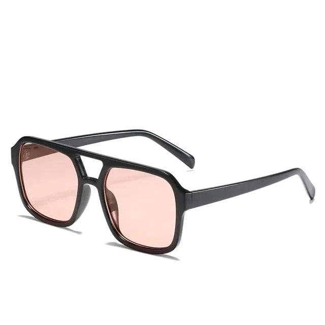 Boho Beach Hut Women's Sunglasses, Square Sunglasses, Fashion Sunglasses Designer Square Sunglasses Black Pink / One Size