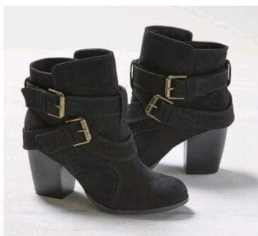 Shops black suede high heel ankle boots