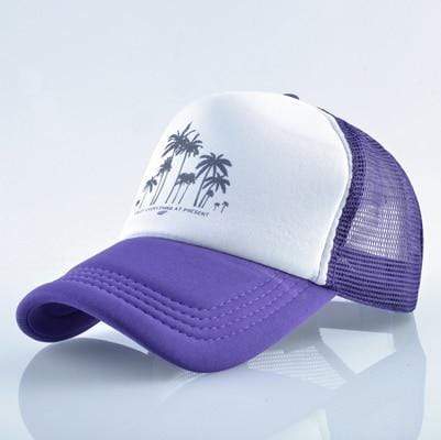 Boho Beach Hut Baseball Caps Fashion Trucker Hat Purple / One Size