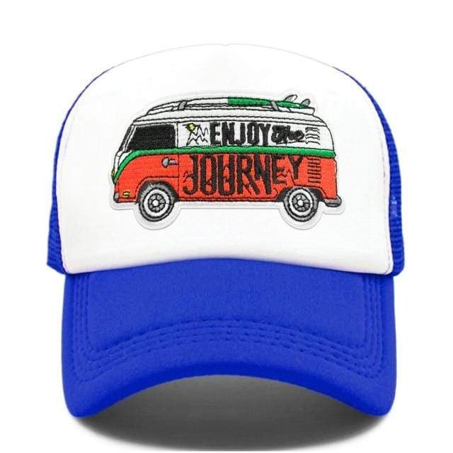 Boho Beach Hut Baseball Caps, mesh hats, trucker hat, camo hat, pink hat, blue hat, red hat, orange hat, black hat, hippie van hat, boho hat Blue / One Size Boho Hippie Mesh Hat
