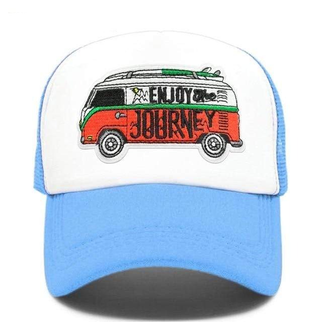 Boho Beach Hut Baseball Caps, mesh hats, trucker hat, camo hat, pink hat, blue hat, red hat, orange hat, black hat, hippie van hat, boho hat Boho Hippie Mesh Hat Light Blue / One Size
