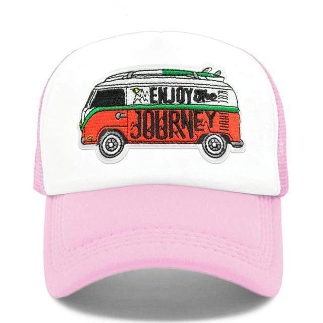 Boho Beach Hut Baseball Caps, mesh hats, trucker hat, camo hat, pink hat, blue hat, red hat, orange hat, black hat, hippie van hat, boho hat Boho Hippie Mesh Hat Pink / One Size
