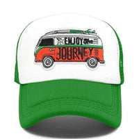 Boho Beach Hut Baseball Caps, mesh hats, trucker hat, camo hat, pink hat, blue hat, red hat, orange hat, black hat, hippie van hat, boho hat Green / One Size Boho Hippie Mesh Hat