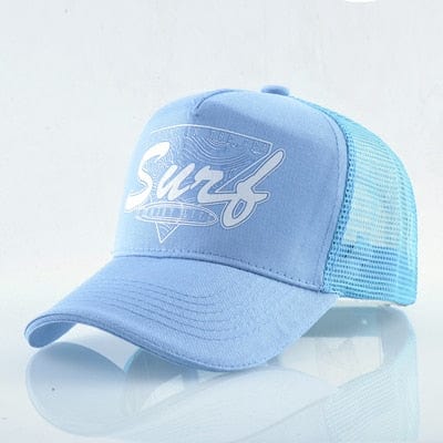 Boho Beach Hut Baseball Caps, mesh hats, trucker hat, camo hat, pink hat, blue hat, red hat, orange hat, black hat, hippie van hat, boho hat Light Blue / One Size Beach Surf Baseball Hat
