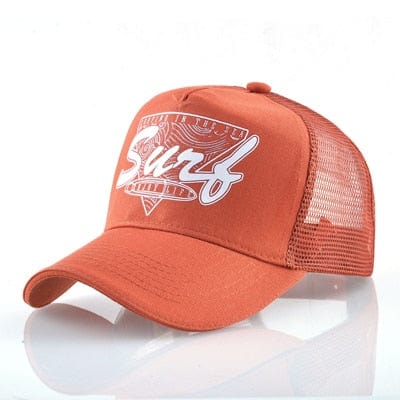 Boho Beach Hut Baseball Caps, mesh hats, trucker hat, camo hat, pink hat, blue hat, red hat, orange hat, black hat, hippie van hat, boho hat Orange / One Size Beach Surf Baseball Hat