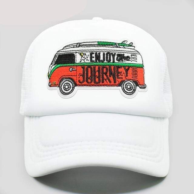 Boho Beach Hut Baseball Caps, mesh hats, trucker hat, camo hat, pink hat, blue hat, red hat, orange hat, black hat, hippie van hat, boho hat White / Adjustable 55-59cm Boho Hippie Mesh Hat