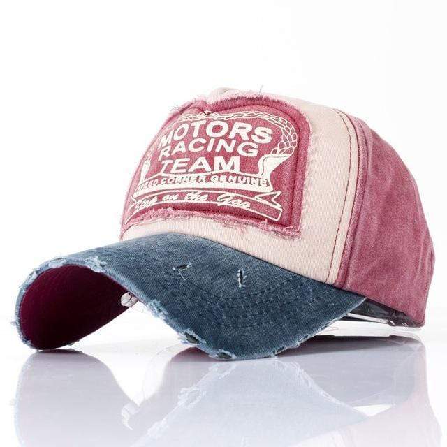 Boho Beach Hut Baseball Caps Old Worn Trucker Hat Blue/Red / One Size