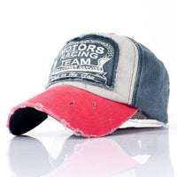 Boho Beach Hut Baseball Caps Old Worn Trucker Hat Bright Red/Blue / One Size