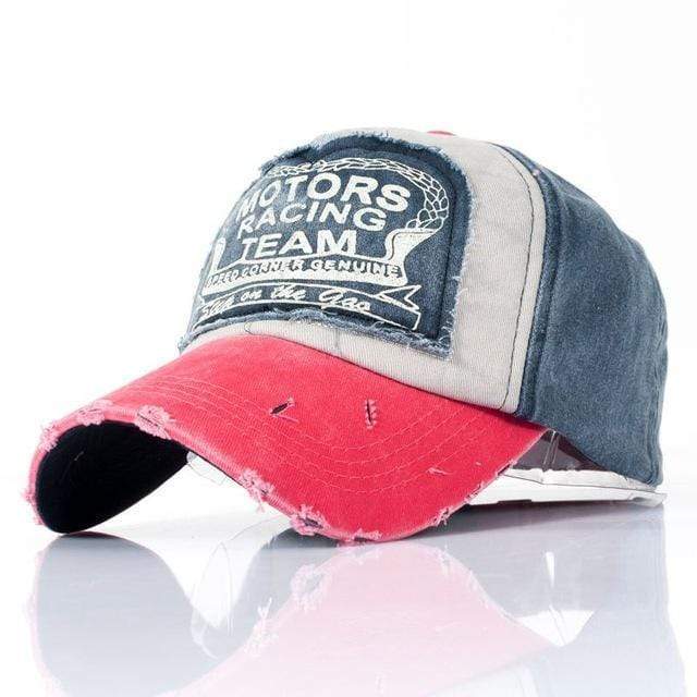 Boho Beach Hut Baseball Caps Old Worn Trucker Hat Bright Red/Blue / One Size