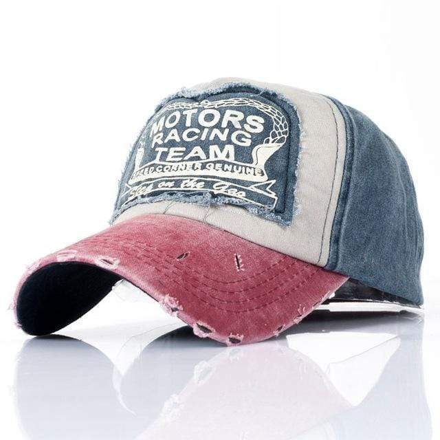 Boho Beach Hut Baseball Caps Old Worn Trucker Hat Red/Blue / One Size