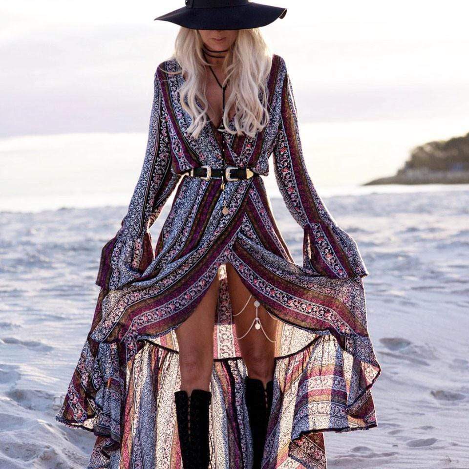 Boho Floral Wrap Maxi Dress - Plus Sizes – Boho Beach Hut