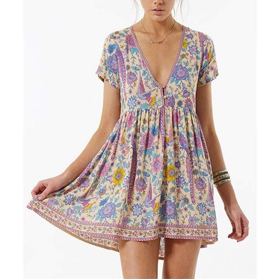 Floral print summer dress cheap