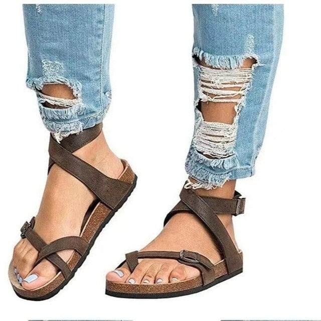Boho Beach Hut Birkenstocks, Leather sandals, flip flops Cork Platform Flip Flop Sandals Brown / 6.5