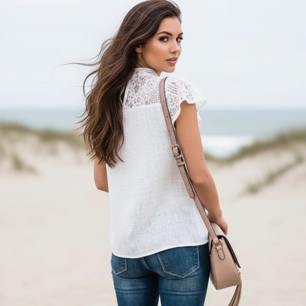 新品　gypsohila  Slash Blouse White 23SS Aspasia Blouse – Silvia Tcherassi USA