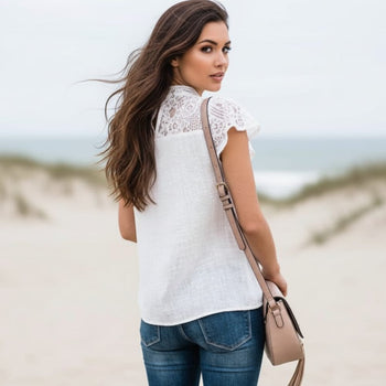 Boho Beach Hut Blouses & Shirts Boho Lace Design Blouse