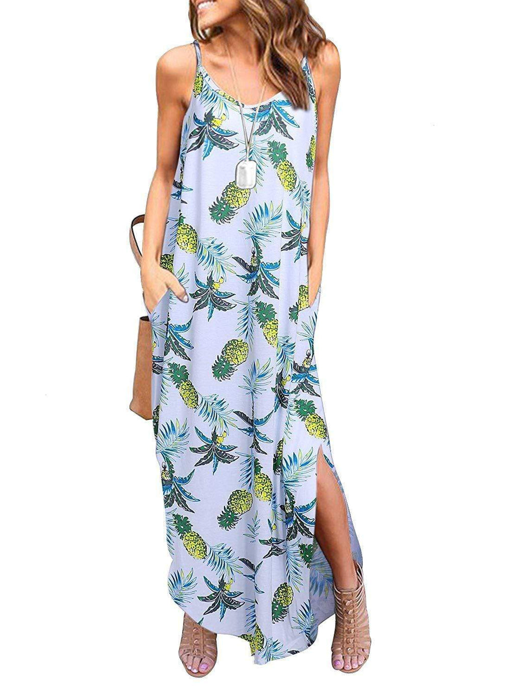 Bohemian Sleeveless Floral Maxi Dress – Boho Beach Hut
