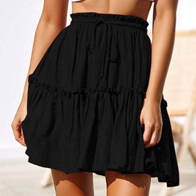 Boho Beach Hut Boho Skirt, chic skirt Black / S Boho Casual Mini Skirt