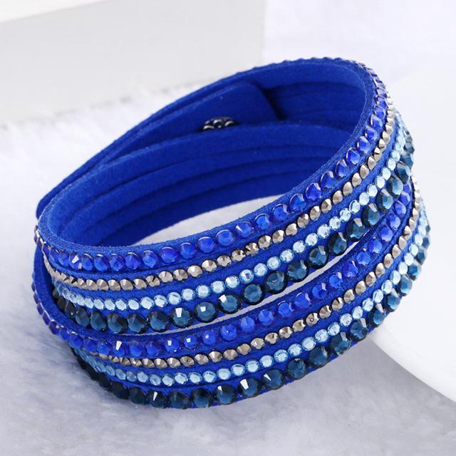 Large popular Mexican Blue Rhinestone Bracelet