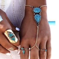 Boho Beach Hut Bracelets One Size / Turquoise Fashion Wrap Bracelet