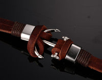 Boho Beach Hut Bracelets Vintage Leather Anchor Bracelet