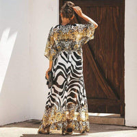 Boho Beach Hut Cardigan, Cover up, Kimono, Plus Size Leopard Print / One Size Boho Cardigan Geometric Print