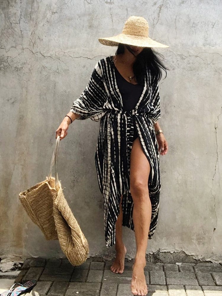 Beach maxi fashion kimono