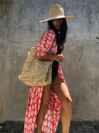 Red plus size swimsuit cover up shop