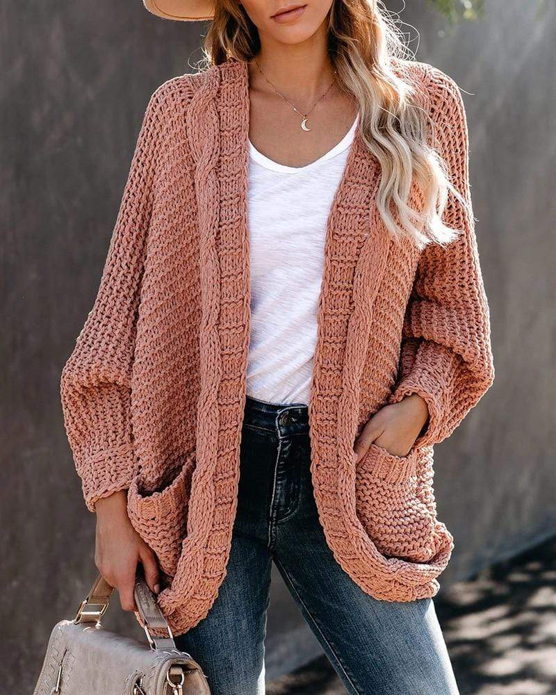 Boho Beach Hut Cardigan, Sweater Boho Knit Cardigan with Pockets