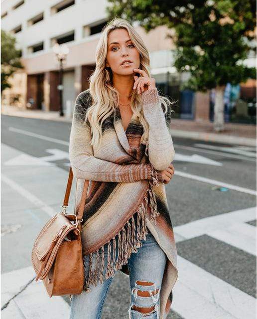 Boho fringe cardigan discount