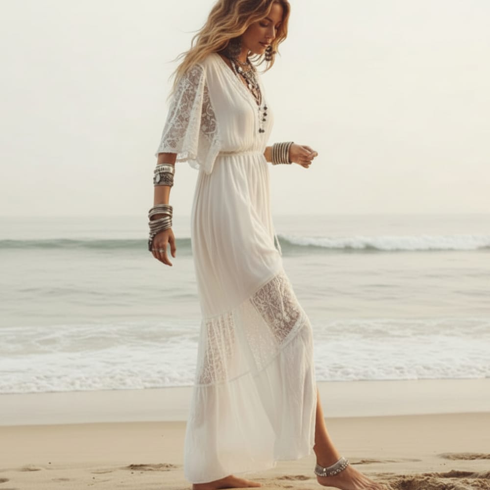 Lace Beach Cover Up White / One Size Lace Beach Cover Up White / One Size