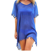 Boho Beach Hut Cover-up Blue / One Size Summer Beach Cover Up- Multiple Colors