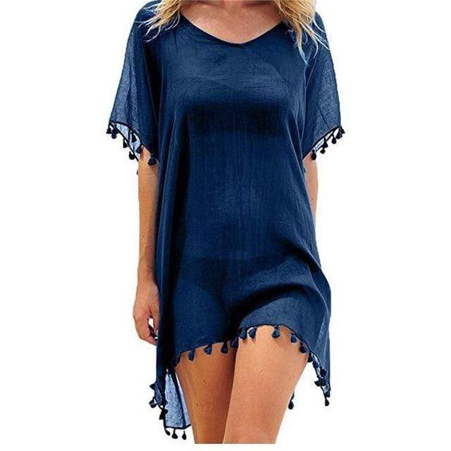 Boho Beach Hut Cover-up Navy / One Size Summer Beach Cover Up- Multiple Colors
