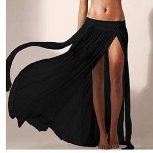 Boho Beach Hut Cover-Up Skirt, Bikini Cover Up Skirt Summer Beach Cover Up Skirt Black / One Size