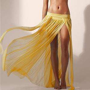 Boho Beach Hut Cover-Up Skirt, Bikini Cover Up Skirt Summer Beach Cover Up Skirt Yellow / One Size