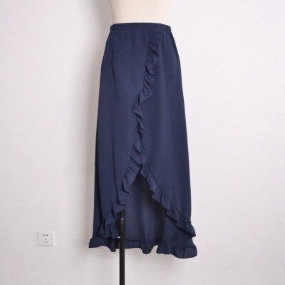 Boho Beach Hut Cover-Ups Blue / S High Waist Chiffon Cover Up Skirt