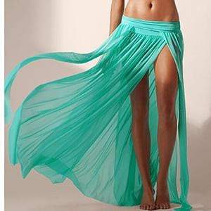 Boho Beach Hut Cover-Ups, Plus Size Green / One Size Summer Beach Cover Up Skirt