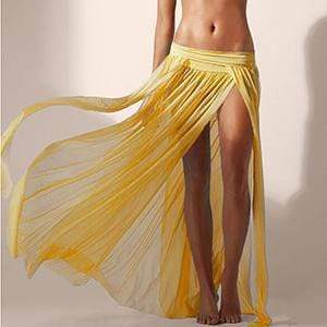 Boho Beach Hut Cover-Ups, Plus Size Yellow / One Size Summer Beach Cover Up Skirt