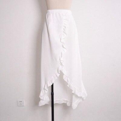 Boho Beach Hut Cover-Ups White / S High Waist Chiffon Cover Up Skirt