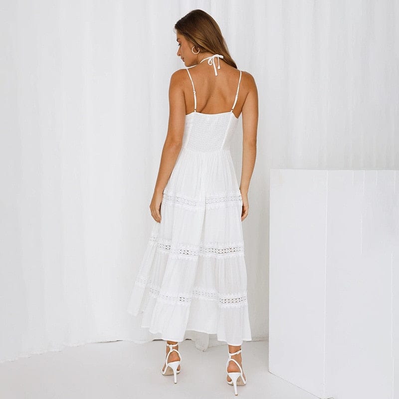 Boho Beach Hut dress, white dress, summer dress, sundress Boho White Summer Dress